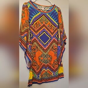 Flying Tomato Orange and Blue Tunic Small Womens Dress Size Small
